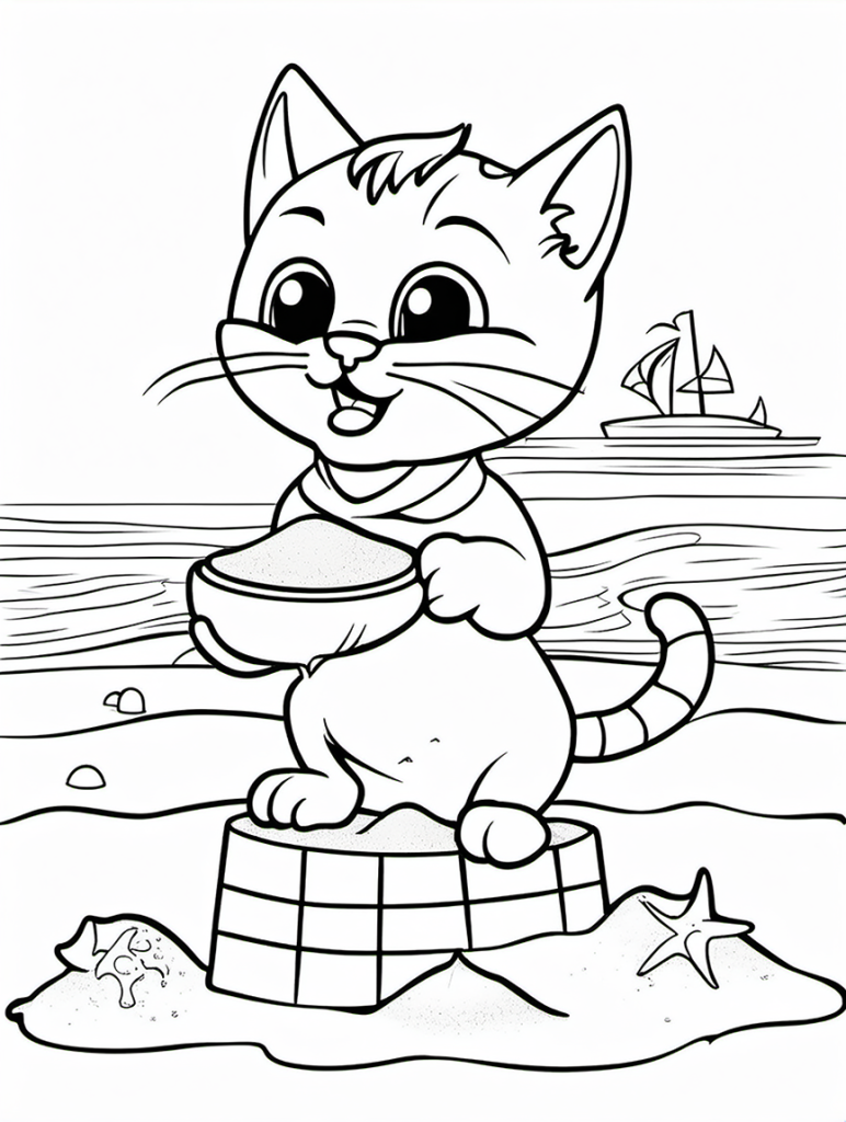 Cat Coloring Page 10