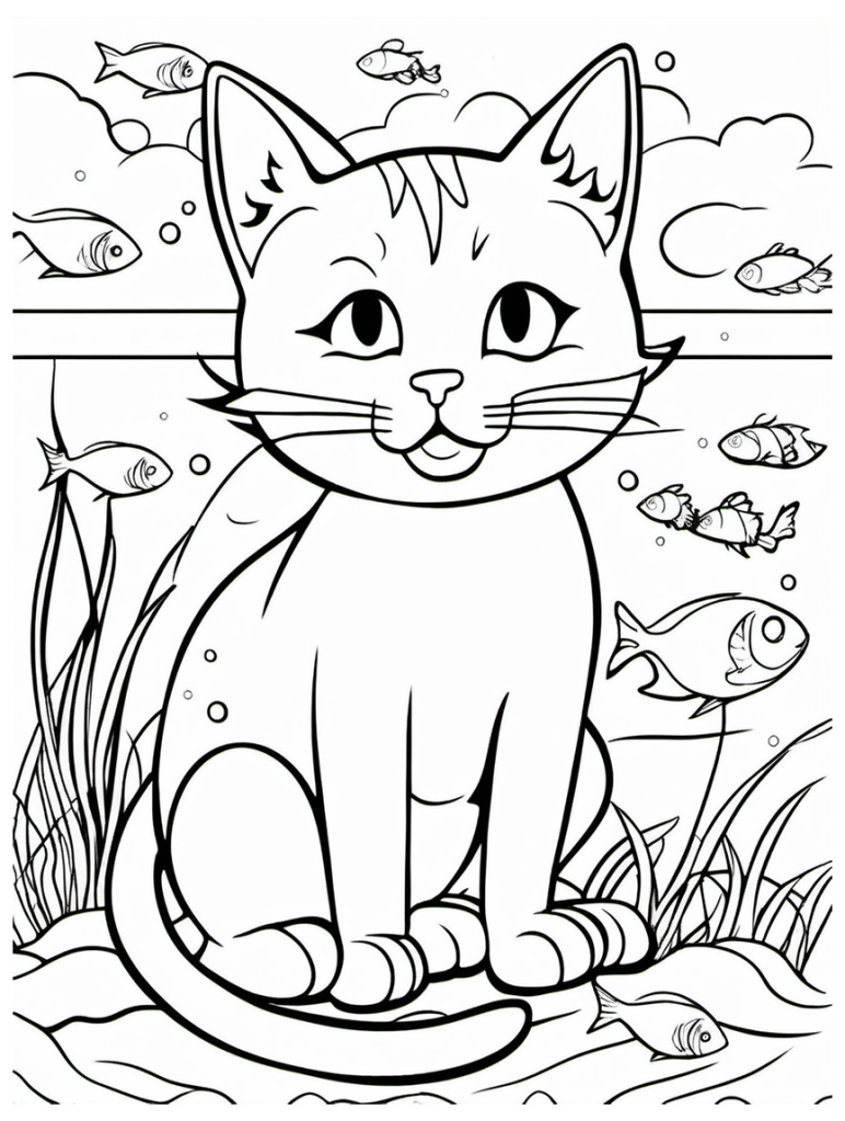 Cat Coloring Page 17