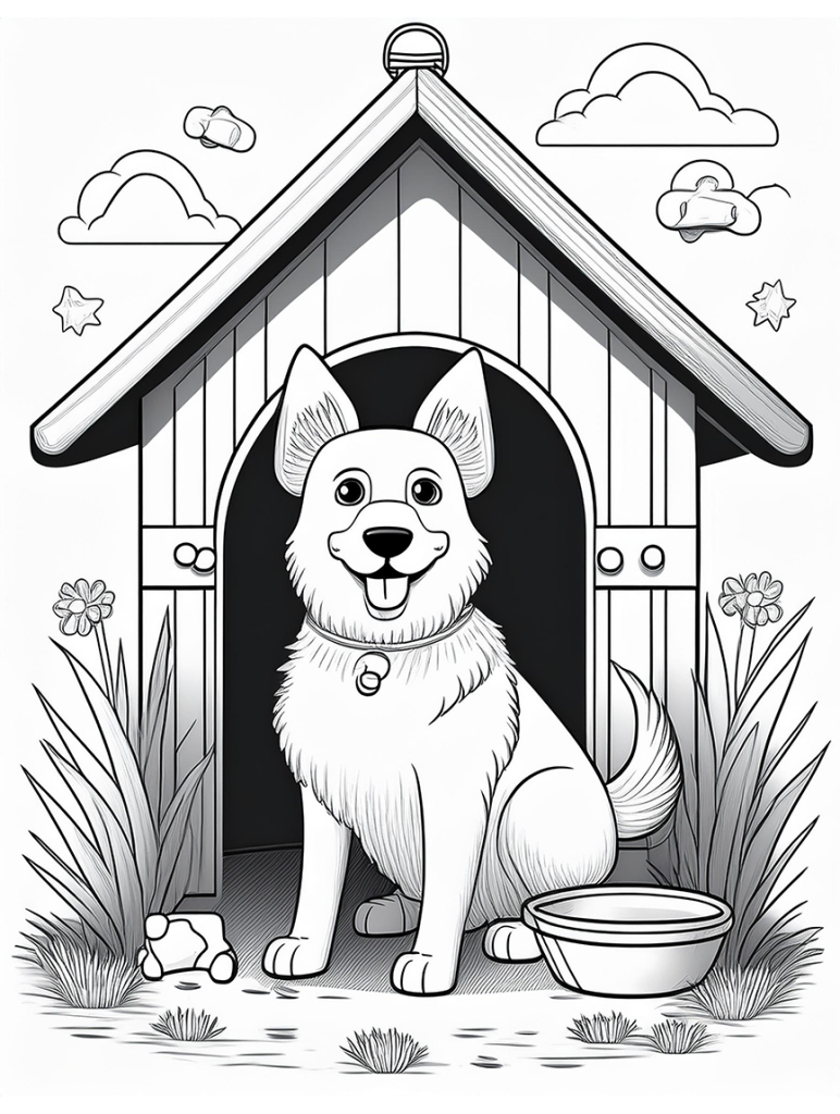 Dog Coloring Page 7